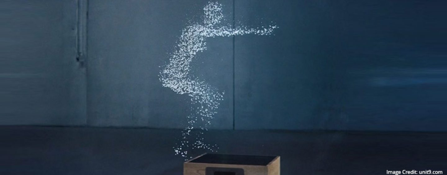 Advertisement Using Animated Water Droplets to Create A Human Figure